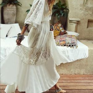 Zilara Boho Cotton Lace Maxi Dress